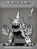 Squat Sharklike Robot With Claws And Tail by Jeshields