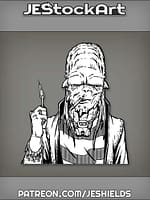 Unamused Alien With Horned Sideburns And Long Mullet Hair Holding Match by Jeshields