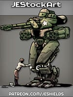 World War Two Standing Tank Mech Washed By Soldier by Jeshields