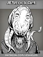 Alien Hippie With Tentacles And Pipe by Jeshields