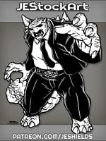 Humanoid Ankylosaurus In Dark Suit And Sunglasses by Jeshields