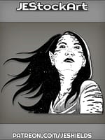 Star Selkie Woman With Star Earrings And Milky Way Hair by Jeshields