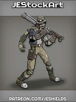 Monster Hunter with Cyberarm and Rifle by Jeshields