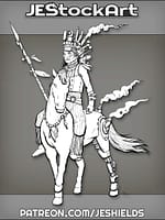 Native American on Horse with Spear by Jeshields