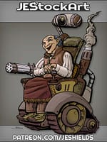 Wild West Crazy Inventor In Wheelchair by Jeshields