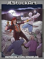 Monster Hunter Vs Vampire Horde At Night by Jeshields