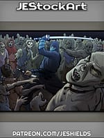 Ninja With Katanas Vs Zombie Horde by Jeshields