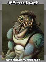 Scarred Fish Face Sailor with Pipe by Jeshields