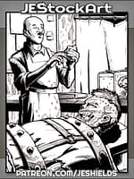 Scientist Experimenting With Captured Zombie In Lab by Jeshields