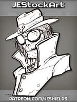 Undead Urban Cowboy With Sunglasses And Hat by Jeshields