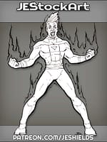 Hero with Spiky Hair Power Raging by Jeshields