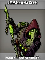 Hooded Plague Doctor Power Armor With Healing Stick by Jeshields