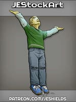 Levitating Starchild with Open Arms by Jeshields