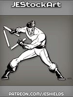 Martial Artist With Collapsible Staff by Jeshields