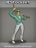 Masked Man with Suit and Sword Cane by Jeshields