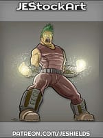 Raging Superhero with Power Guantlets by Jeshields