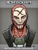 Scarred Villain With Xmask Stitched To Face by Jeshields