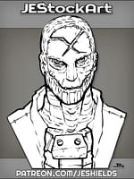 Scarred Villain With Xmask Stitched To Face by Jeshields
