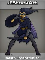 Shadow Heroine with Sword and Shield by Jeshields
