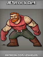 Short Muscle Man with Beard by Jeshields