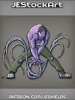 Tentacled Superhero with Purple Skin by Jeshields