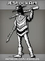 Hispanic Gunfighter In Poncho With Harpoon Hand by Jeshields