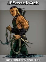 Aquatic Mutant Human Pirate With Gills And Grappling Hook by Jeshields