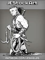 Aquatic Mutant Human Pirate With Gills And Grappling Hook by Jeshields