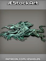 Aquatic Tentacled Leviathan Monster Swims With Outstretched Arms by Jeshields