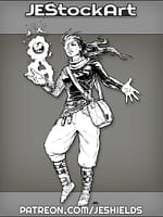 Synth Mage With Floating Energy Orb In Baggy Pants by Jeshields