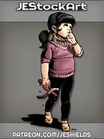 Scary Child With Neck Mouth Carrying Bloody Holepunch by Jeshields