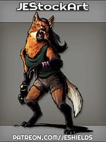 Growling Female Maned Werewolf In Shorts by Jeshields
