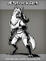 Growling Female Maned Werewolf In Shorts by Jeshields