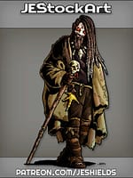 Homeless Voodoo Caster With Skull Cane And Chicken Foot by Jeshields