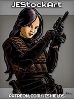 Asian Mercenary With Pistol And Flak Jacket by Jeshields