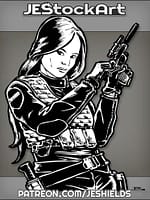 Asian Mercenary With Pistol And Flak Jacket by Jeshields