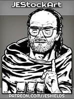 Bald Survivalist With Glasses Tries To Make A Point by Jeshields