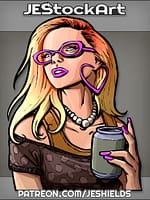 Beautiful Trailer Trash With Heart Earrings And Polka Dot Shirt- No Smoking by Jeshields