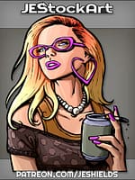 Beautiful Trailer Trash With Heart Earrings And Polka Dot Shirt by Jeshields