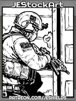 Foreign Soldier In Full Gear Prepares To Raid by Jeshields