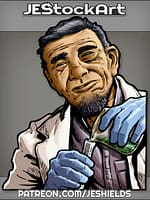 Older Scientist Pours Liquid From Glass To Beaker by Jeshields