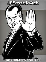 Smiling Politician With Balding Curly Hair Waves by Jeshields