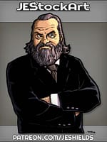 Stoic Businessman With Long Hair And Crossed Arms by Jeshields