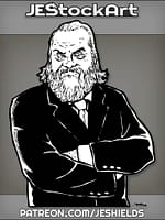 Stoic Businessman With Long Hair And Crossed Arms by Jeshields