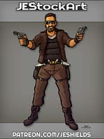 Trigger Man With Beard And Dual Pistols by Jeshields