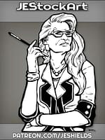 Wealthy Woman In Gloves And Glasses With Cigarette by Jeshields