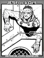 Cyberpunk Prowler With Dreads And Digital Eyes Phases Through Wall by Jeshields