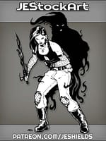 Shadow Warrior Woman With Dark Blade by Jeshields
