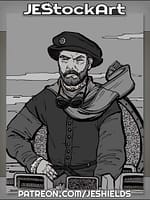 Bearded Captain Aboard Clockwork Vessel by Jeshields