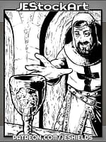 Crusader Reaches For Goblet In Catacombs by Jeshields